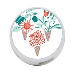 Flowers T- Shirt Midsummer I Scream Flower Cones    Print    Green Aqua And Orange Flowers Bouquets 4-port Usb Hub (one Side) by ZUXUMI