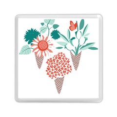 Flowers T- Shirt Midsummer I Scream Flower Cones    Print    Green Aqua And Orange Flowers Bouquets Memory Card Reader (square) by ZUXUMI