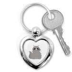 Persian Cat T-shirtwhite Look Calm Persian Cat 09 T-shirt Key Chain (Heart) Front