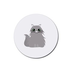 Persian Cat T-shirtwhite Look Calm Persian Cat 09 T-shirt Rubber Round Coaster (4 Pack) by EnriqueJohnson