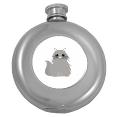 Persian Cat T-shirtwhite Look Calm Persian Cat 09 T-shirt Round Hip Flask (5 Oz) by EnriqueJohnson