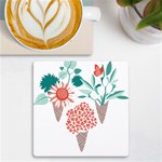 Flowers T- Shirt Midsummer I Scream Flower Cones    Print    Green Aqua And Orange Flowers Bouquets UV Print Square Tile Coaster  Front