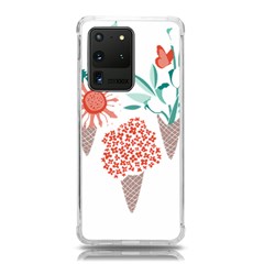 Flowers T- Shirt Midsummer I Scream Flower Cones    Print    Green Aqua And Orange Flowers Bouquets Samsung Galaxy S20 Ultra 6 9 Inch Tpu Uv Case by ZUXUMI