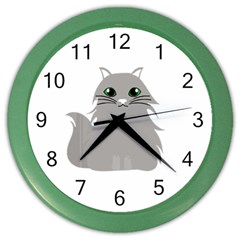 Persian Cat T-shirtwhite Look Calm Persian Cat 09 T-shirt Color Wall Clock by EnriqueJohnson