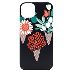 Flowers T- Shirt Midsummer I Scream Flower Cones    Print    Green Aqua And Orange Flowers Bouquets Iphone 14 Plus Black Uv Print Case by ZUXUMI