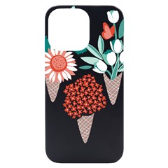 Flowers T- Shirt Midsummer I Scream Flower Cones    Print    Green Aqua And Orange Flowers Bouquets Iphone 14 Pro Max Black Uv Print Case by ZUXUMI