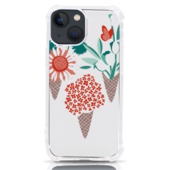 Flowers T- Shirt Midsummer I Scream Flower Cones    Print    Green Aqua And Orange Flowers Bouquets Iphone 13 Mini Tpu Uv Print Case by ZUXUMI