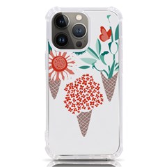 Flowers T- Shirt Midsummer I Scream Flower Cones    Print    Green Aqua And Orange Flowers Bouquets Iphone 13 Pro Tpu Uv Print Case by ZUXUMI