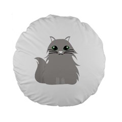 Persian Cat T-shirtwhite Look Calm Persian Cat 09 T-shirt Standard 15  Premium Flano Round Cushions by EnriqueJohnson