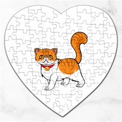 Persian Cat T-shirtwhite Look Calm Persian Cat 19 T-shirt (1) Jigsaw Puzzle (heart) by EnriqueJohnson