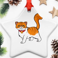 Persian Cat T-shirtwhite Look Calm Persian Cat 19 T-shirt (1) Star Ornament (two Sides)