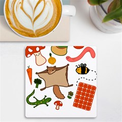 Forest Friends T- Shirt Cottage Friends Post 2 T- Shirt Uv Print Square Tile Coaster  by ZUXUMI