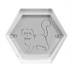 Persian Cat T-shirtwhite Look Calm Persian Cat 19 T-shirt (1) Hexagon Wood Jewelry Box Front