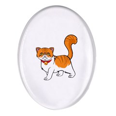 Persian Cat T-shirtwhite Look Calm Persian Cat 19 T-shirt (1) Oval Glass Fridge Magnet (4 Pack) by EnriqueJohnson