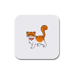 Persian Cat T-shirtwhite Look Calm Persian Cat 19 T-shirt Rubber Square Coaster (4 Pack) by EnriqueJohnson