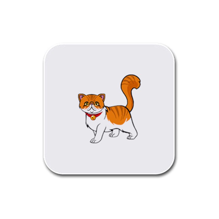 Persian Cat T-shirtwhite Look Calm Persian Cat 19 T-shirt Rubber Square Coaster (4 pack)