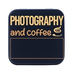 Photography T-shirtif It Involves Coffee Photography Photographer Camera T-shirt Square Metal Box (Black) Front