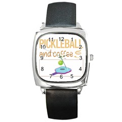 Pickleball T-shirtif It Involves Coffee Pickleball T-shirt Square Metal Watch by EnriqueJohnson