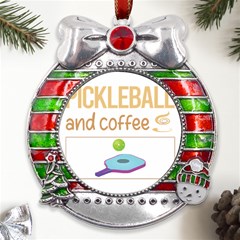 Pickleball T-shirtif It Involves Coffee Pickleball T-shirt Metal X mas Ribbon With Red Crystal Round Ornament by EnriqueJohnson