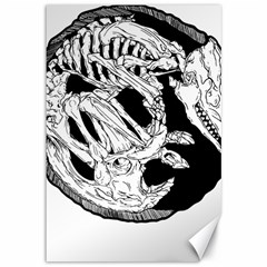 Fossil T- Shirt Armadillo Fossil X Inktober 22 - Black Design T- Shirt Canvas 12  X 18  by ZUXUMI