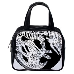 Fossil T- Shirt Armadillo Fossil X Inktober 22 - Black Design T- Shirt Classic Handbag (one Side) by ZUXUMI