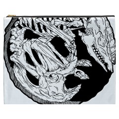 Fossil T- Shirt Armadillo Fossil X Inktober 22 - Black Design T- Shirt Cosmetic Bag (xxxl) by ZUXUMI