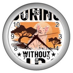 Pig T-shirtlife Would Be So Boring Without Pigs T-shirt Wall Clock (silver) by EnriqueJohnson