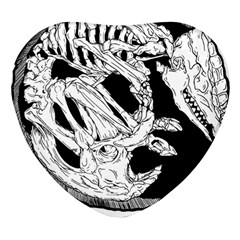 Fossil T- Shirt Armadillo Fossil X Inktober 22 - Black Design T- Shirt Heart Glass Fridge Magnet (4 Pack)