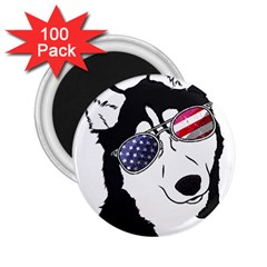 Fourth Of July T- Shirt Patriotic Husky T- Shirt 2 25  Magnets (100 Pack)  by ZUXUMI