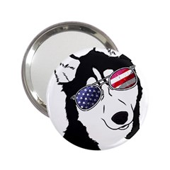 Fourth Of July T- Shirt Patriotic Husky T- Shirt 2 25  Handbag Mirrors by ZUXUMI