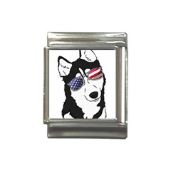 Fourth Of July T- Shirt Patriotic Husky T- Shirt Italian Charm (13mm) by ZUXUMI