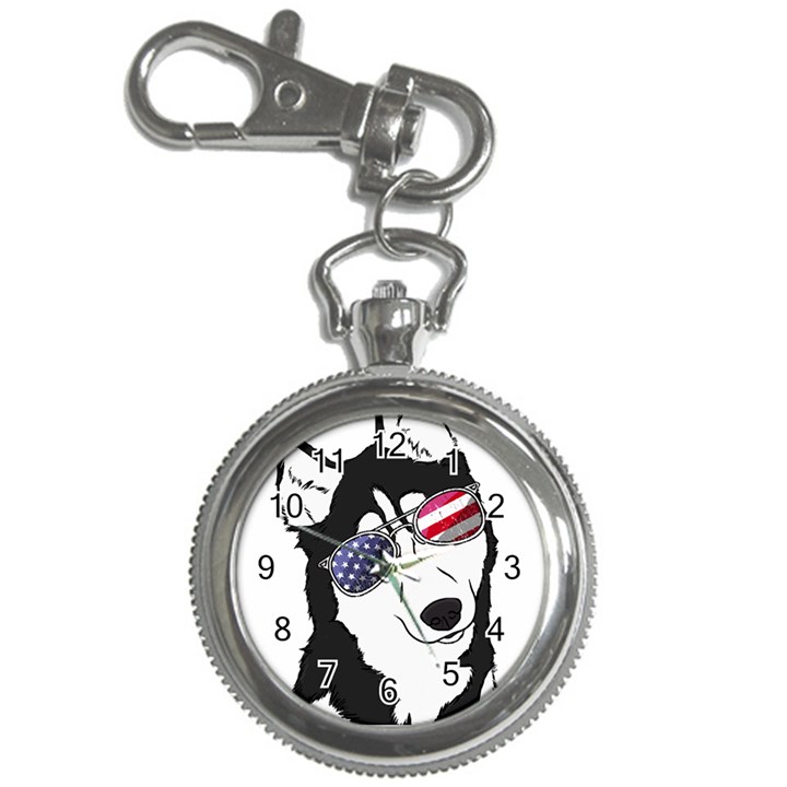 Fourth Of July T- Shirt Patriotic Husky T- Shirt Key Chain Watches