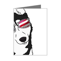 Fourth Of July T- Shirt Patriotic Husky T- Shirt Mini Greeting Card by ZUXUMI