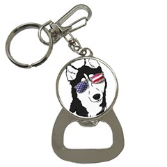 Fourth Of July T- Shirt Patriotic Husky T- Shirt Bottle Opener Key Chain