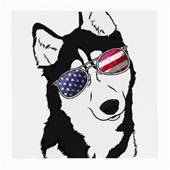 Fourth Of July T- Shirt Patriotic Husky T- Shirt Medium Glasses Cloth by ZUXUMI