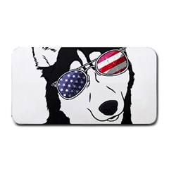 Fourth Of July T- Shirt Patriotic Husky T- Shirt Medium Bar Mat by ZUXUMI