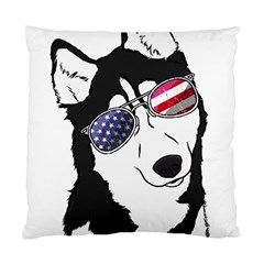 Fourth Of July T- Shirt Patriotic Husky T- Shirt Standard Cushion Case (two Sides) by ZUXUMI