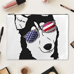 Fourth Of July T- Shirt Patriotic Husky T- Shirt Cosmetic Bag (xl) by ZUXUMI