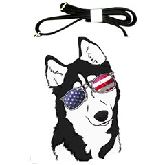 Fourth Of July T- Shirt Patriotic Husky T- Shirt Shoulder Sling Bag by ZUXUMI