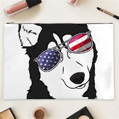 Fourth Of July T- Shirt Patriotic Husky T- Shirt Cosmetic Bag (xxl) by ZUXUMI