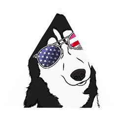 Fourth Of July T- Shirt Patriotic Husky T- Shirt Wooden Puzzle Triangle by ZUXUMI