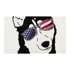 Fourth Of July T- Shirt Patriotic Husky T- Shirt Banner And Sign 5  X 3  by ZUXUMI