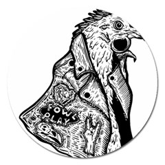 Fowl T- Shirt Fowl Play X Inktober 22 T- Shirt Magnet 5  (round) by ZUXUMI