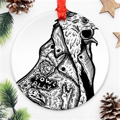 Fowl T- Shirt Fowl Play X Inktober 22 T- Shirt Round Ornament (two Sides) by ZUXUMI