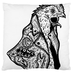 Fowl T- Shirt Fowl Play X Inktober 22 T- Shirt Large Premium Plush Fleece Cushion Case (one Side) by ZUXUMI