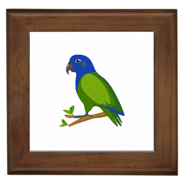 Pionus T-shirtwhite Look Calm Pionus 01 T-shirt (1) Framed Tile