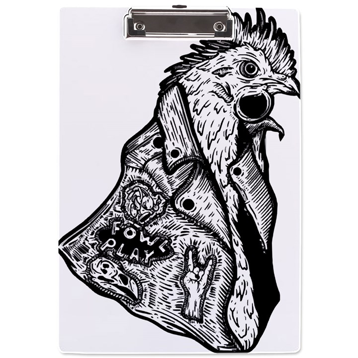 Fowl T- Shirt Fowl Play X Inktober 22 T- Shirt A4 Acrylic Clipboard