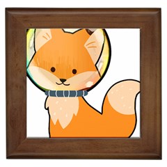 Fox T- Shirt Kawaii Astronaut Fox T- Shirt Framed Tile by ZUXUMI