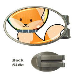 Fox T- Shirt Kawaii Astronaut Fox T- Shirt Money Clips (oval)  by ZUXUMI