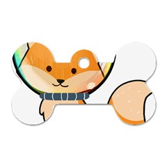 Fox T- Shirt Kawaii Astronaut Fox T- Shirt Dog Tag Bone (two Sides) by ZUXUMI